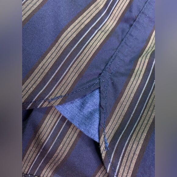 Joseph Abboud Blue & Tan Casual Button-Up Long Sleeve Shirt Men's XL #549 - Picture 4 of 6